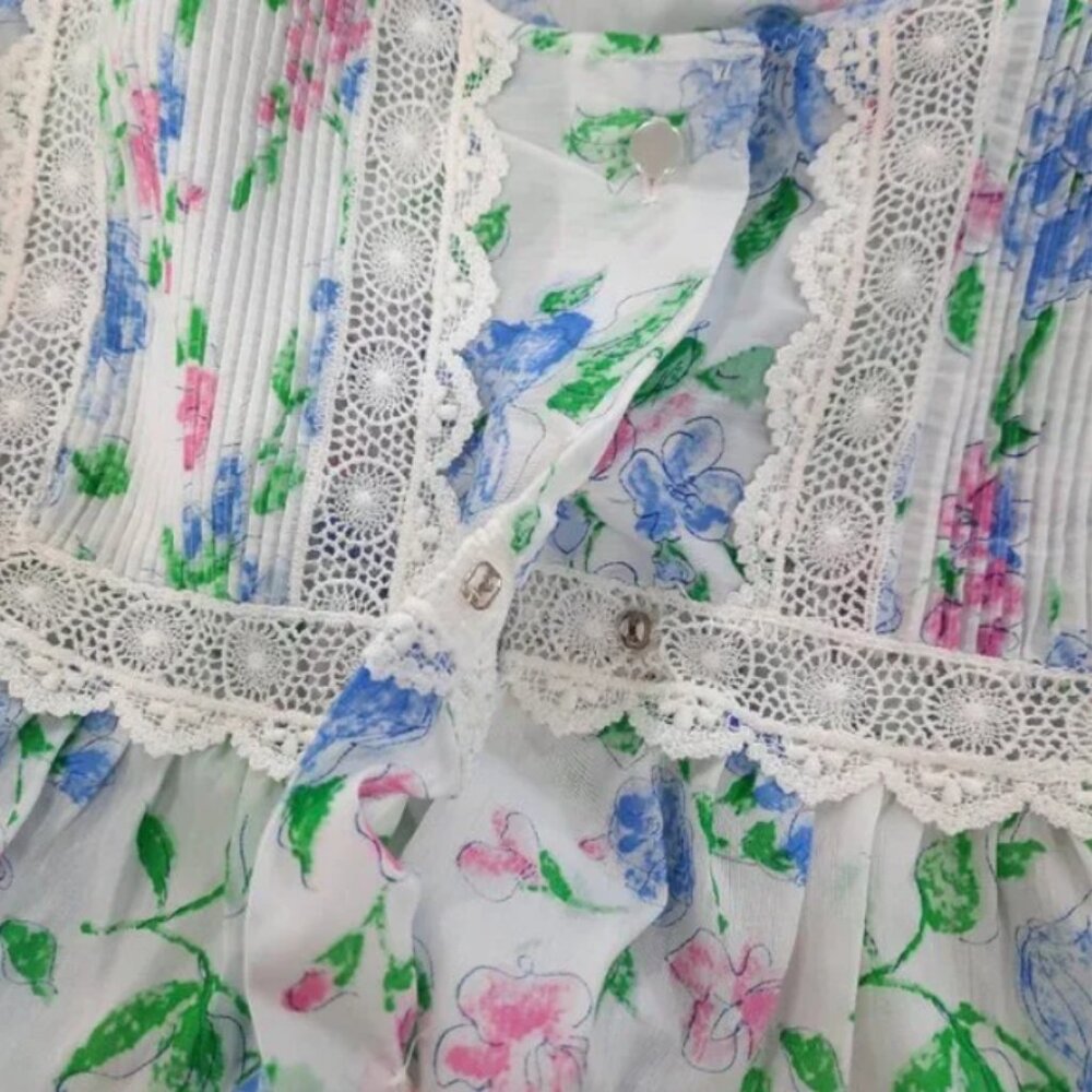Vtg 70s floral cotton blend nightgown - Barbizon brand - Picture 9 of 11